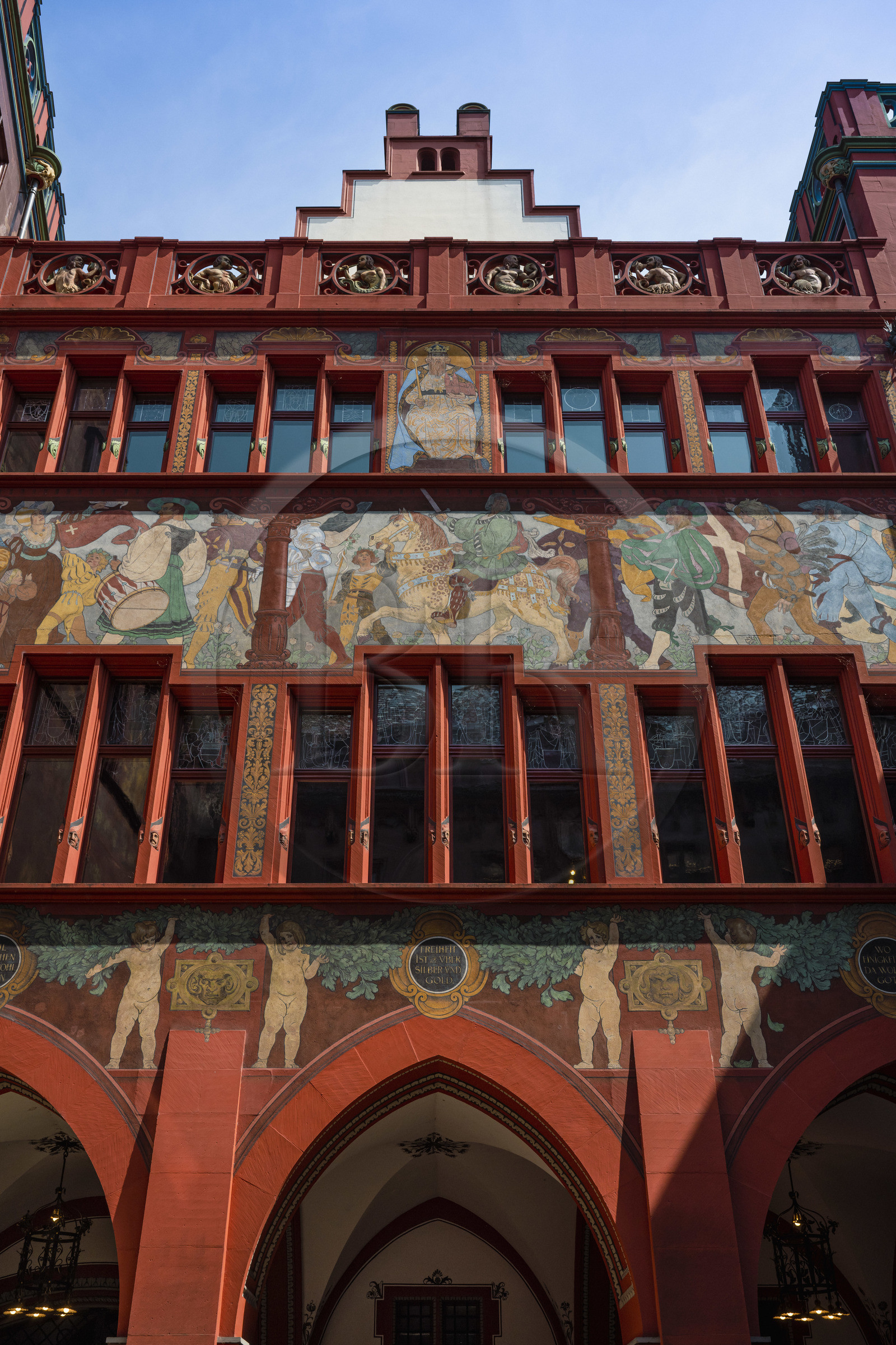 Switzerland, Basel, Marktplatz, City hall (Rathaus)