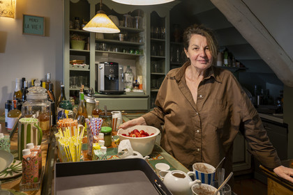 France, Vaucluse (84), Dentelles de Montmirail, le village médiéval de Séguret, labellisé Les Plus Beaux Villages de France, la Maison d’Eglantine, le salon de Thé tenu par Christine Jaroslave