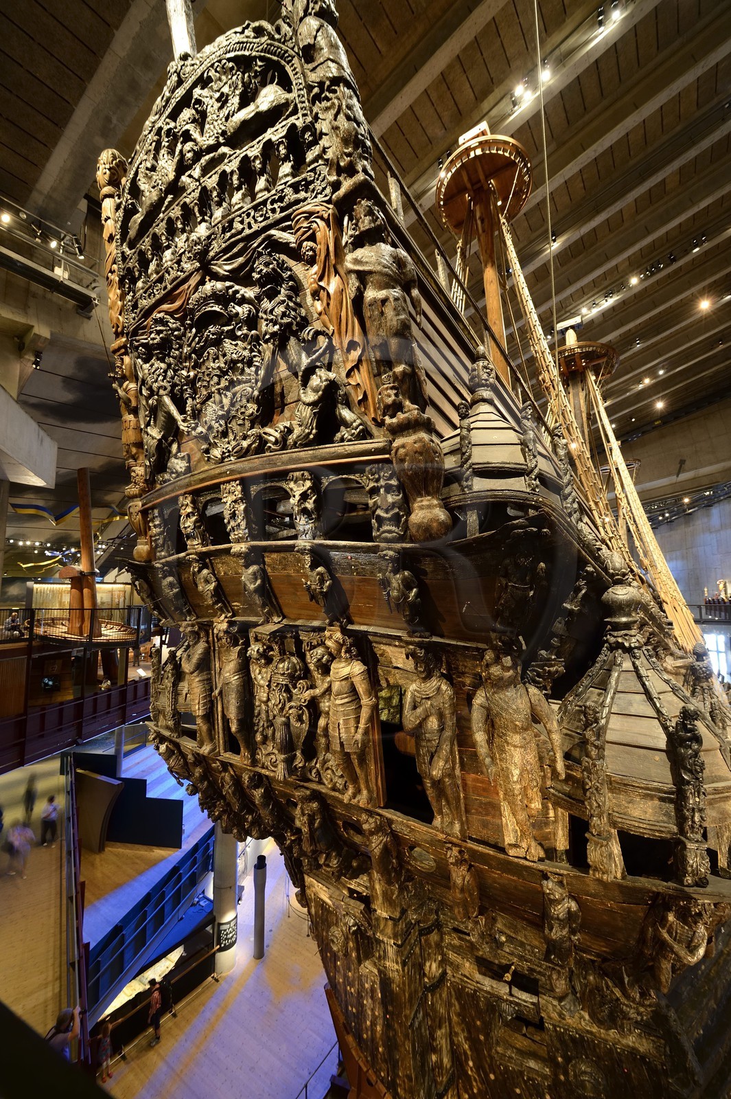 Suède, Stockholm, Djurgarden, le musée Vasa (Vasamuseet), le Vasa, navire du XVIIe siècle renfloué et rénové