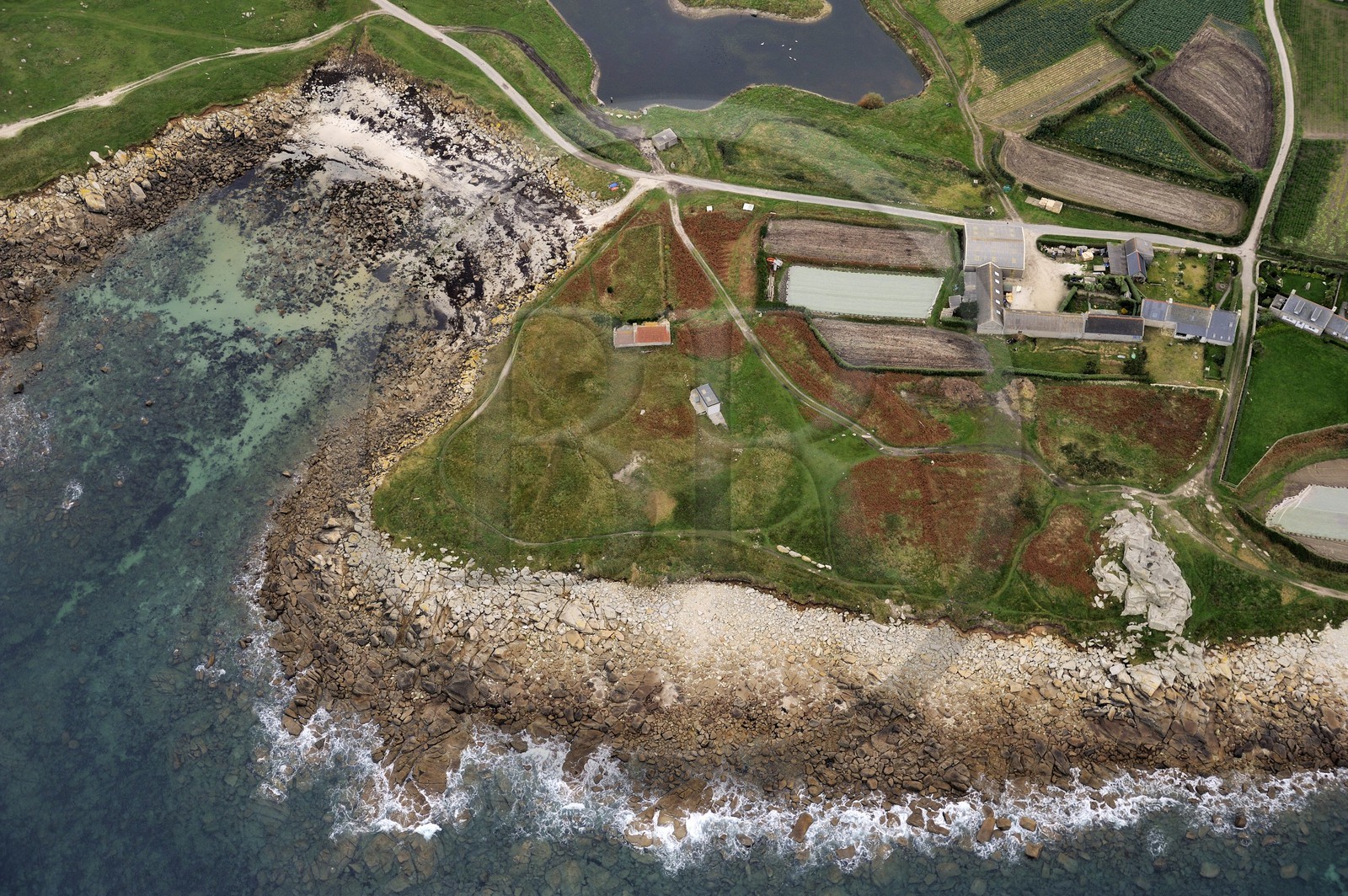 France, Finistere, Batz Island (aerial view)