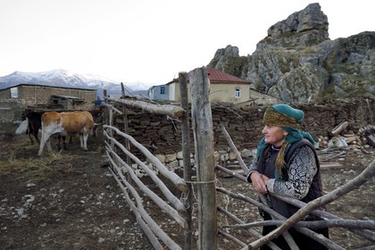 Azerbaijan, Quba (Guba) region, Greater Caucasus mountain range, village of Giriz, the farmer Dilshad
