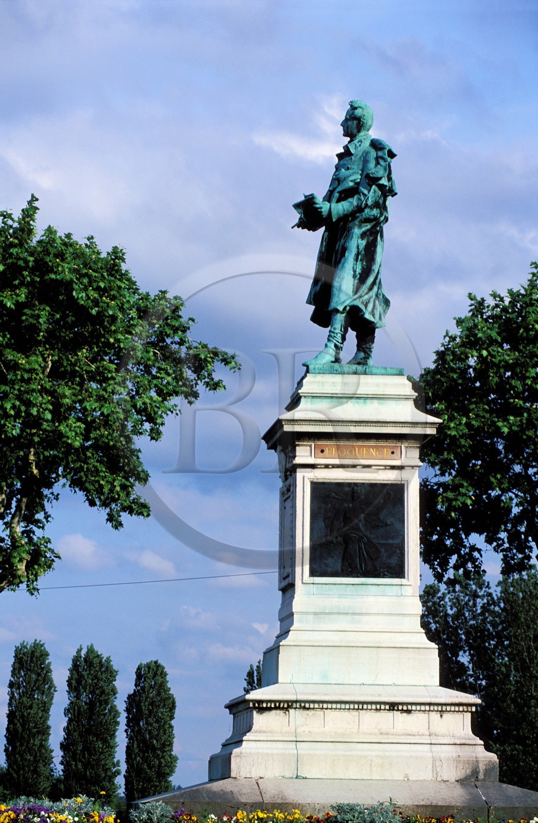 France, Saône-et-Loire (71), Mâcon, statue de Lamartine sur l'esplanade Lamartine