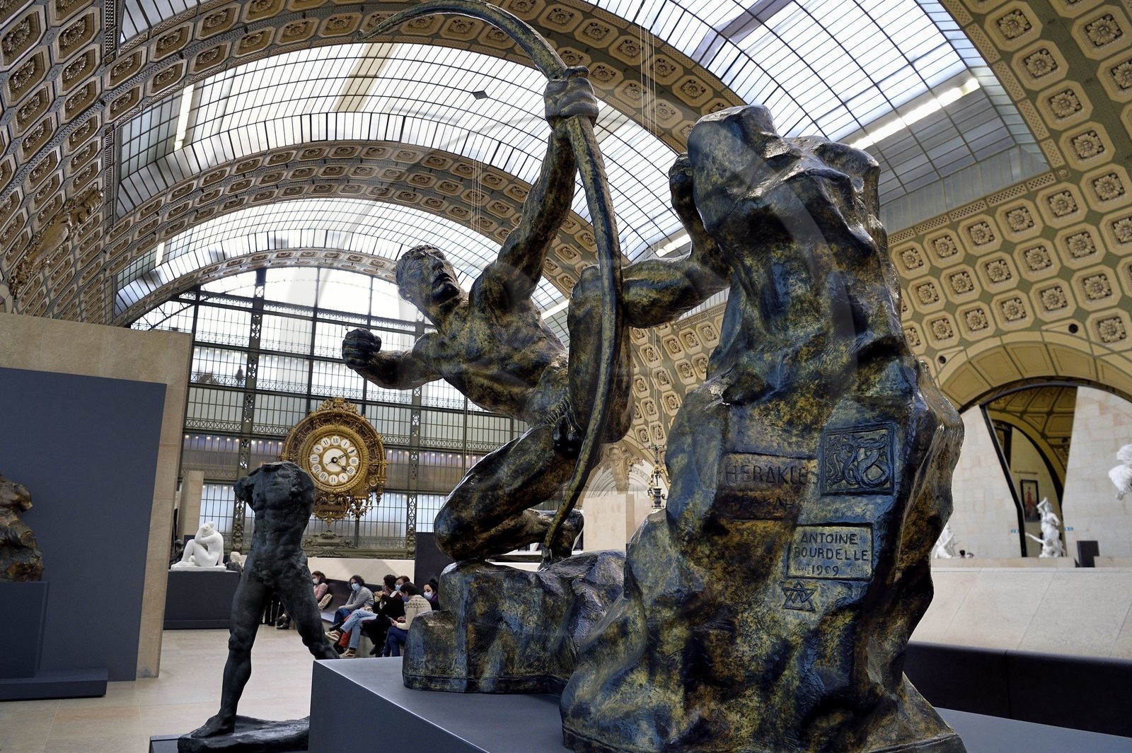 France, Paris (75), le musée d'Orsay, sculpture de Héraklès archer ou Héraclès tue les oiseaux du lac Stymphale (1909) par Antoine Bourdelle