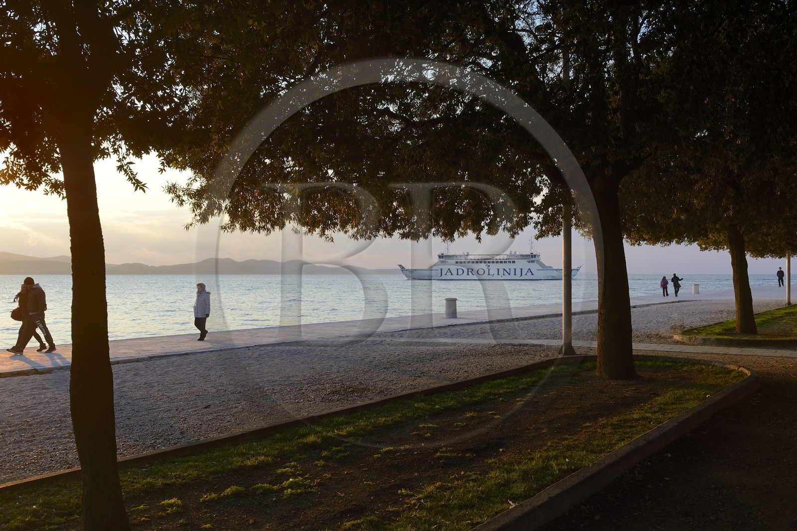 Croatie, Dalmatie, côte dalmate, Zadar, la Riva (promenade du bord de mer)