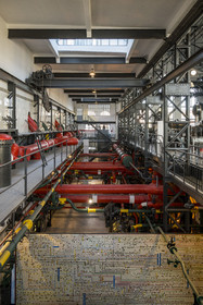 Portugal, Lisbonne, quartier de Belem, MAAT (Musée d'Art, Architecture et Technologie ou Museu de Arte, Arquitetura e Tecnologia) sur les bords du Tage, musée de l'électricité et expositions d'art moderne dans l'ancienne centrale thermique Central Tejo