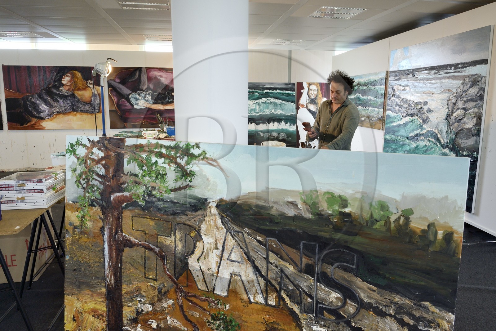 France, atelier de Fred Kleinberg au sein de l'entreprise Manutant