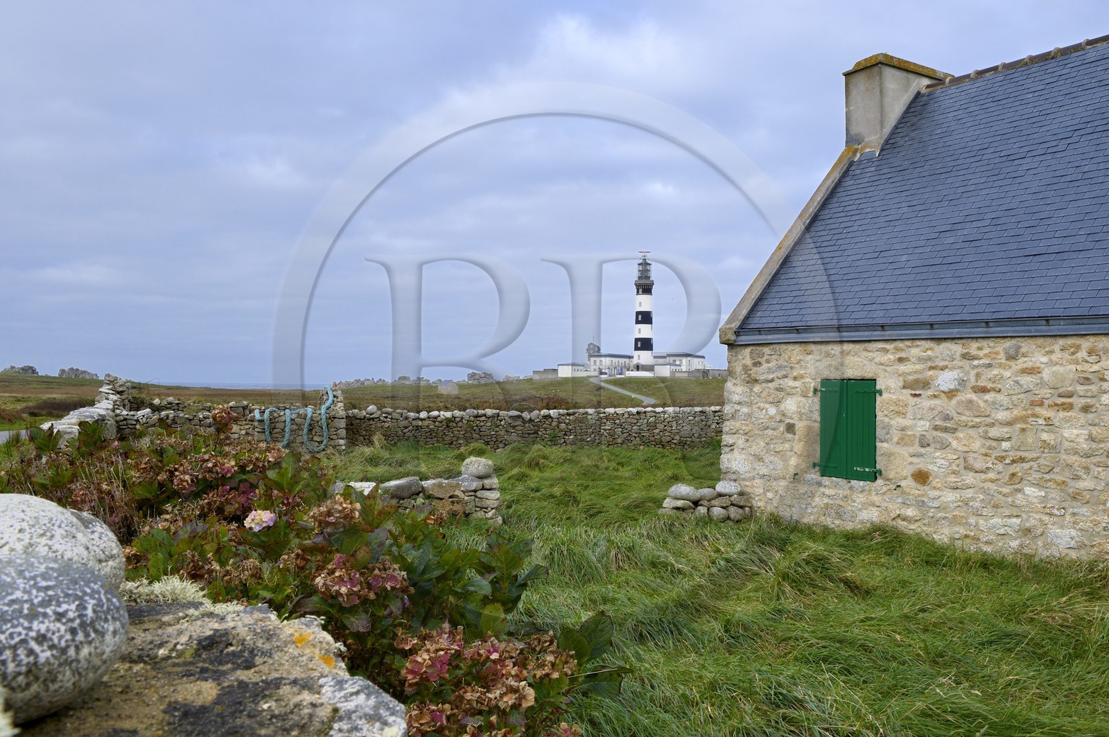 France, Finistere, the regional natural park of Armorica, Iroise sea, Ouessant island, Biosphere reserve (UNESCO), Creach Lighthouse