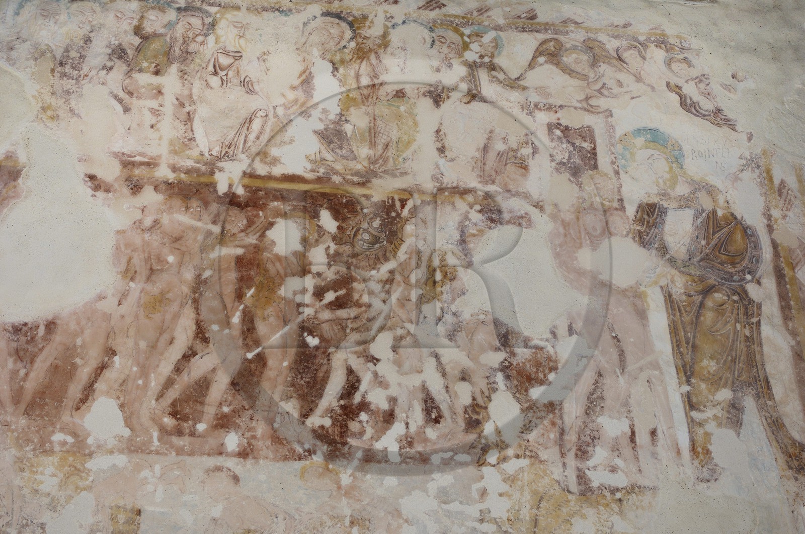 France, Loir-et-Cher (41), Saint-Jacques-des-Guérets, église romane Saint-Jacques construite au XIIème siècle, la Descente du Christ aux Limbes