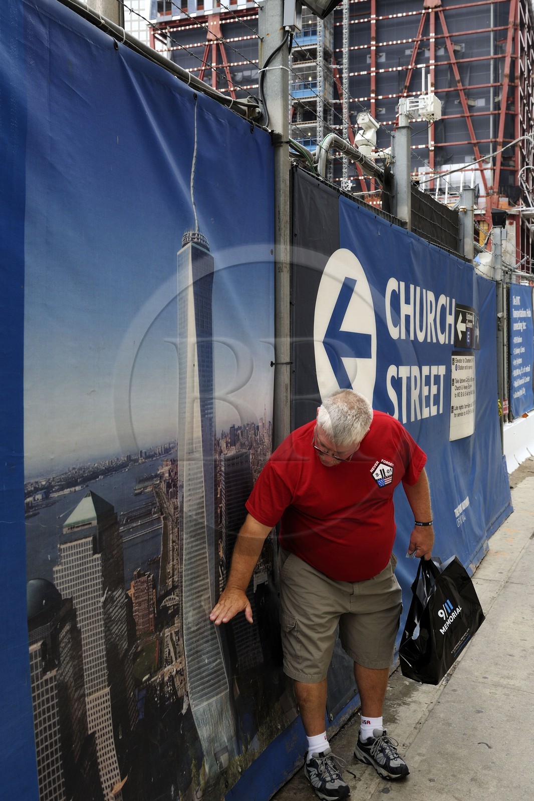 Etats-Unis, New-York, Manhattan, reconstruction du site de Ground Zero avec le One World Trade Center (Freedom Tower)