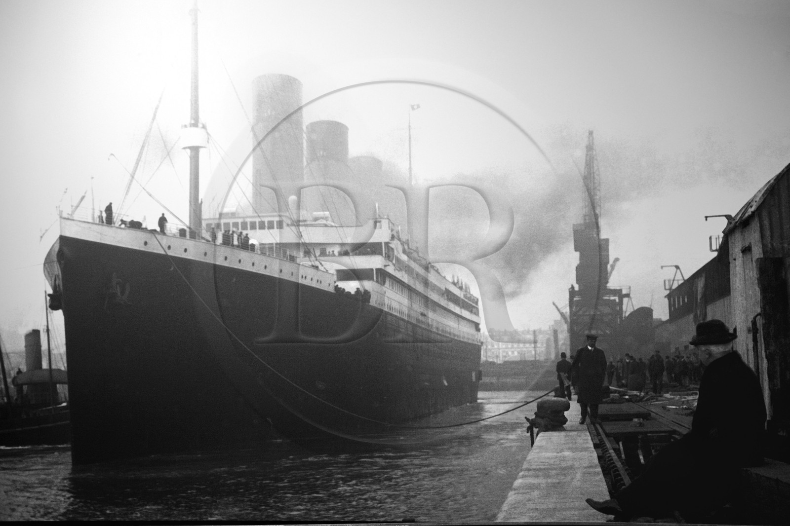 United Kingdom, Northern Ireland, Cultra near Belfast, Ulster Folk and Transport Museum photo collection, image of the RMS Titanic leaving Southampton April 10, 1912