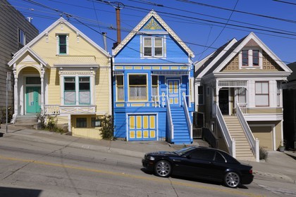 United States, California, San Francisco, sloping street (Castro street) in the district of Noe Valley