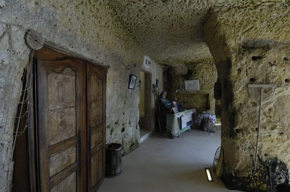 France, Charente-Maritime (17), Meschers-sur-Gironde, reconstitution historique dans les grottes du Regulus