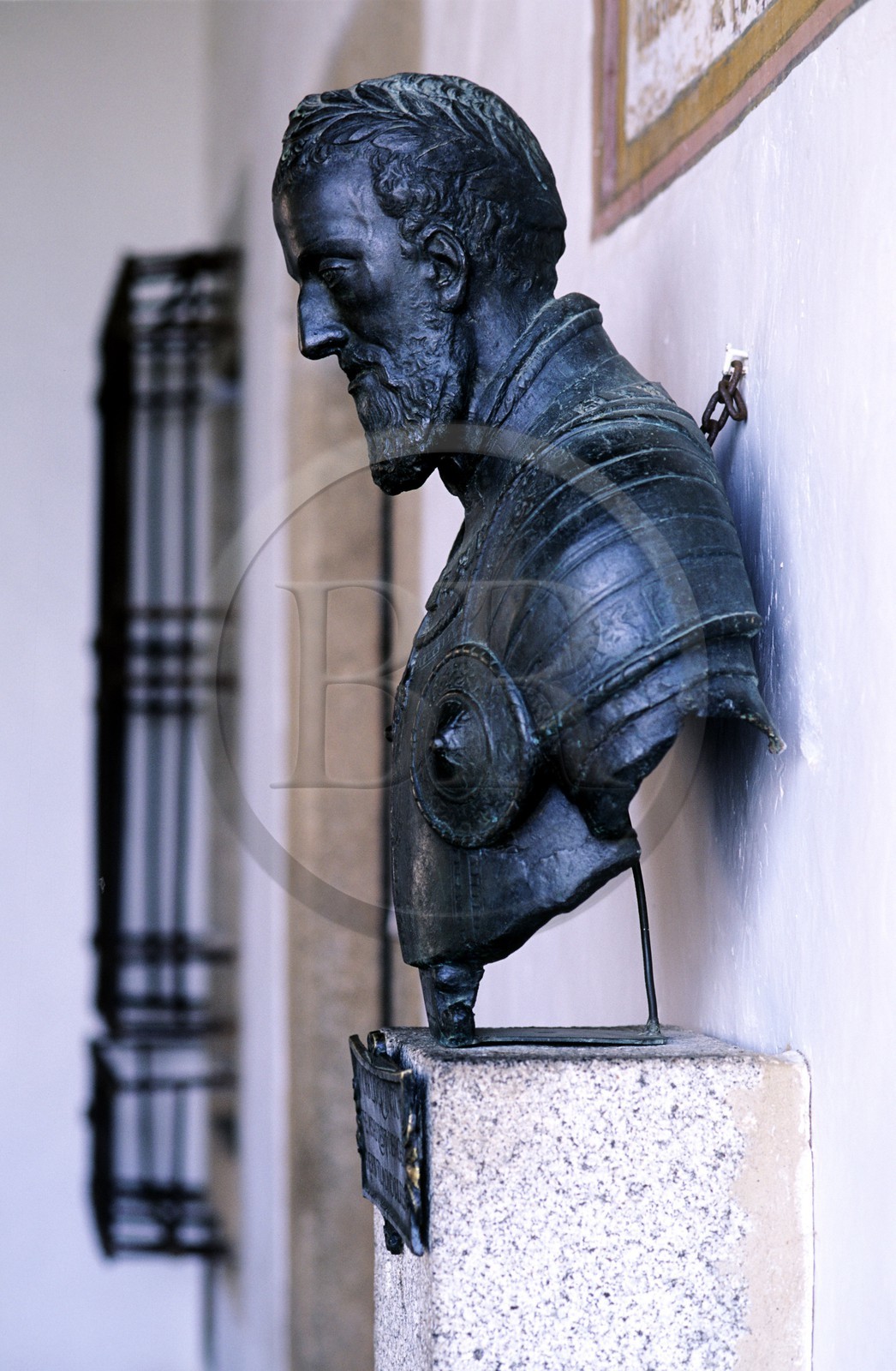 Spain, Estremadura, monastery of Cuacos de Yuste, statue of Carlos Quinto