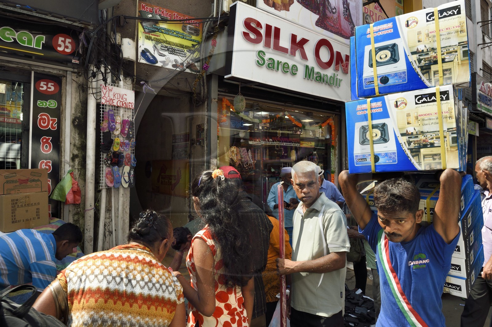 Sri Lanka, province de l'ouest, district de Colombo, Colombo, le bazar animé de Pettah dans 2nd Cross street