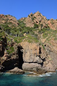 France, Corse-du-Sud (2A), Golfe de Girolata, classé Patrimoine Mondial de l'UNESCO, Réserve naturelle de la presqu'île de Scandola