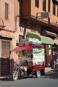 Morocco, High Atlas, Marrakech, Imperial city, Medina listed as World Heritage by UNESCO, motorcycle delivery van