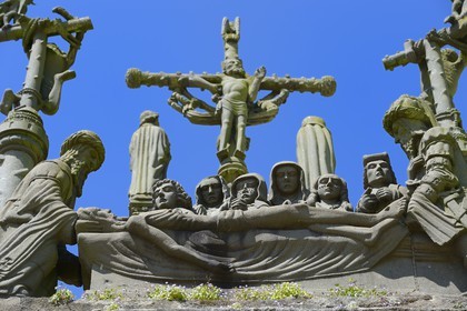 France, Finistère (29), Pleyben, le calvaire dans l'enclos paroissial