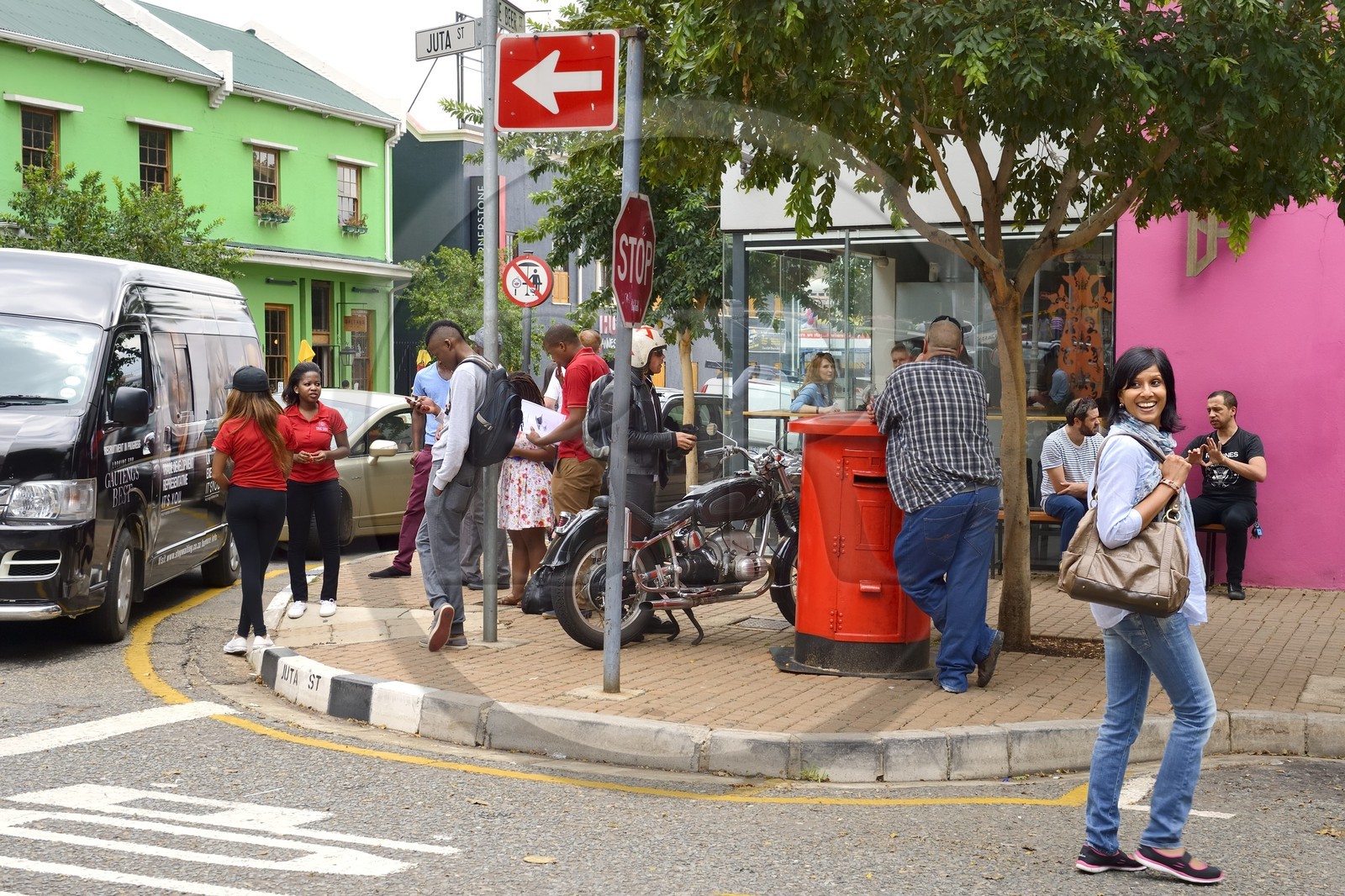 South Africa, Gauteng Province, Johannesburg, Braamfontein district, at the Corner of Juta and De Beer Street