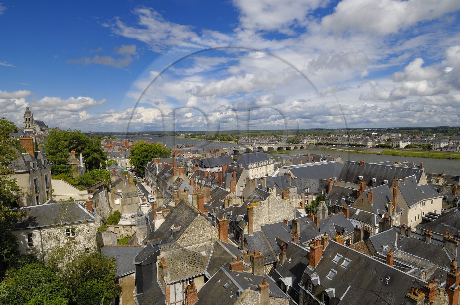France, Loir et Cher (41), Blois, la vieille ville au bord de la Loire depuis l'observatoire de Gaston d'Orléans au château de Blois