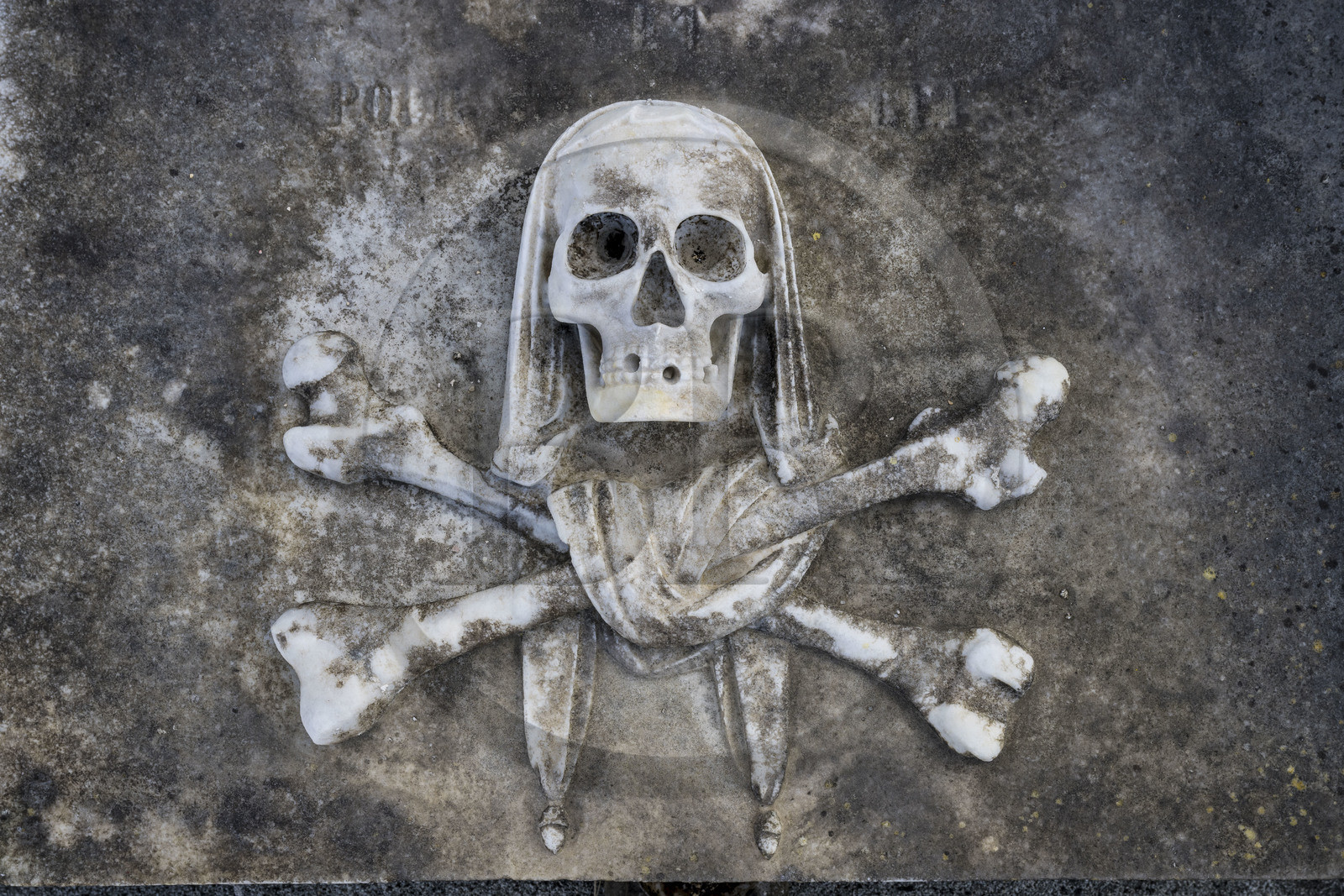 France, Côtes d'Armor (22), Paimpol, cimetière municipal, tombe de la famille Corouge, armateurs devenus flibustiers en période de guerre, à la course entre 1792 et 1815