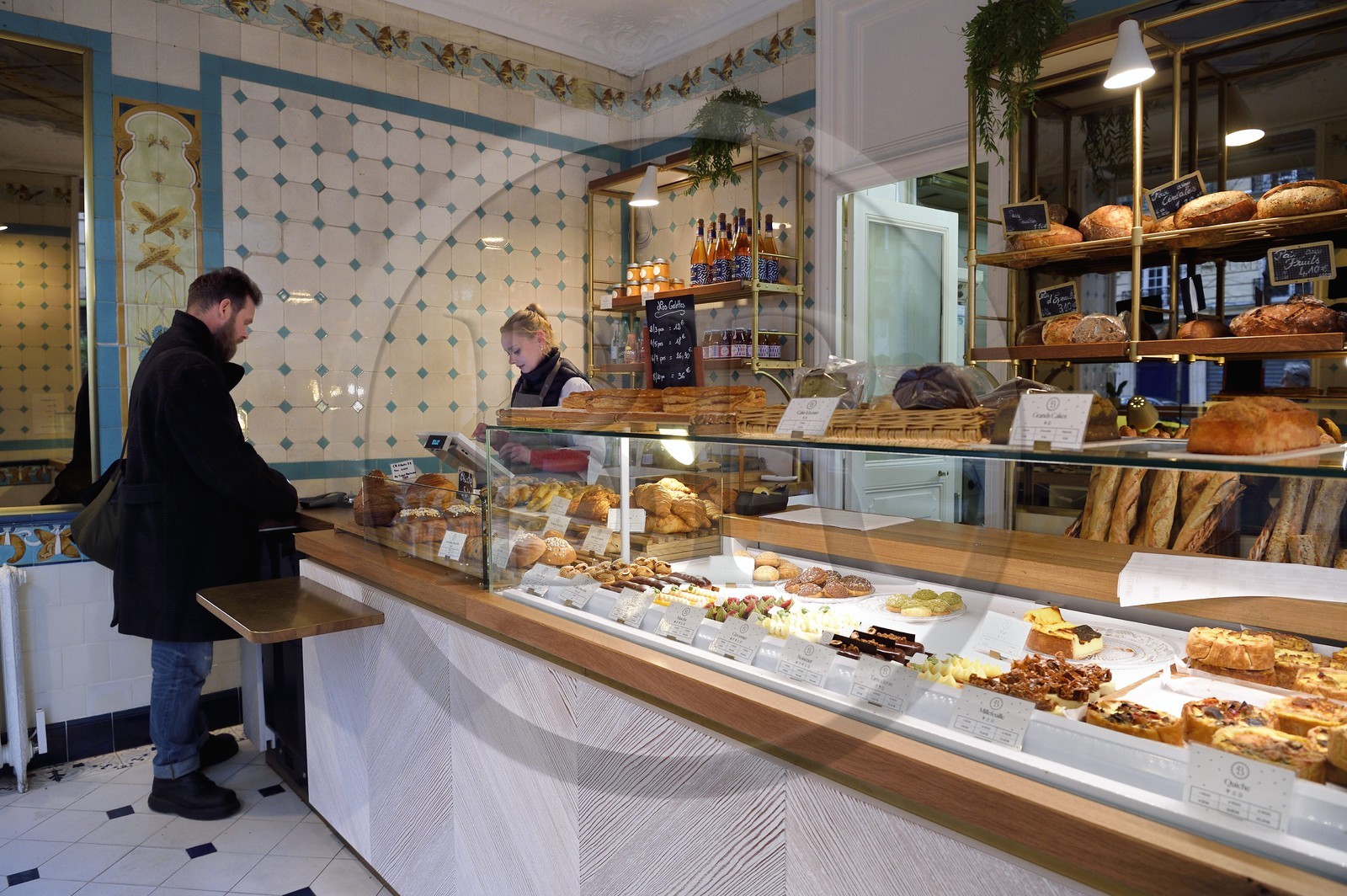 France, Paris (75), Patisserie Boulangerie Boris Lumé dans la rue Caulaincourt
