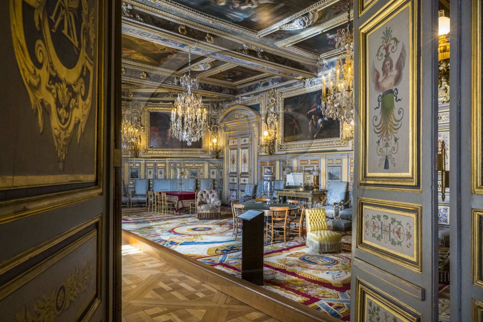 France, Seine-et-Marne (77), Fontainebleau, chateau de Fontainebleau, classé Patrimoine Mondial par l'UNESCO, Salon Louis XIII