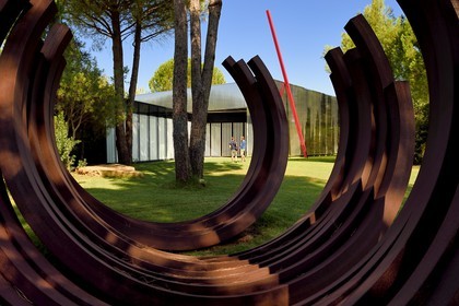 France, Var, Le Muy, Fondation Bernar Venet, New Gallery with Diagonal 74-3°,  2006 Painted Steel