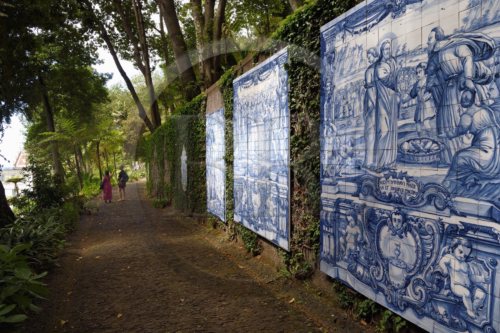 Portugal, Ile de Madère, Funchal, le jardin tropical Monte Palace, collection d'azulejos (XVe-XXe siècles)