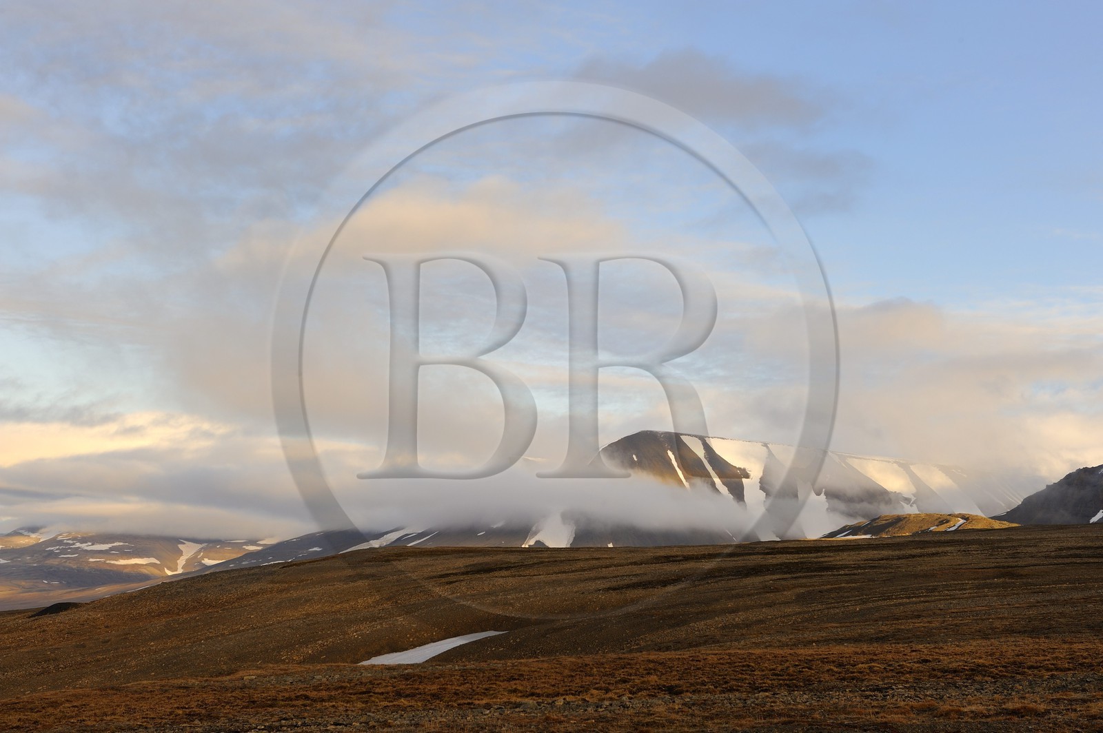 Norvège, Svalbard (Spitzberg), toundra dans la région de Longyearbyen