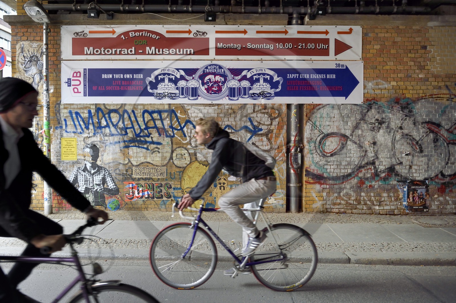 Allemagne, Berlin, Berlin-Mitte, street art dans Dircksenstrasse sous le metro aérien