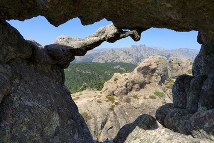 France, Corse du Sud, Alta Rocca, massif of Bavella, the Aiguilles de Bavella (Bavella Needles)