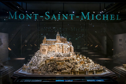 France, Paris, Hotel des Invalides, Army Museum, Musée des Plans-Reliefs (relief maps museum), the Mont Saint-Michel, model made by a monk of the abbey using playing cards before 1691, 1 144 scale model