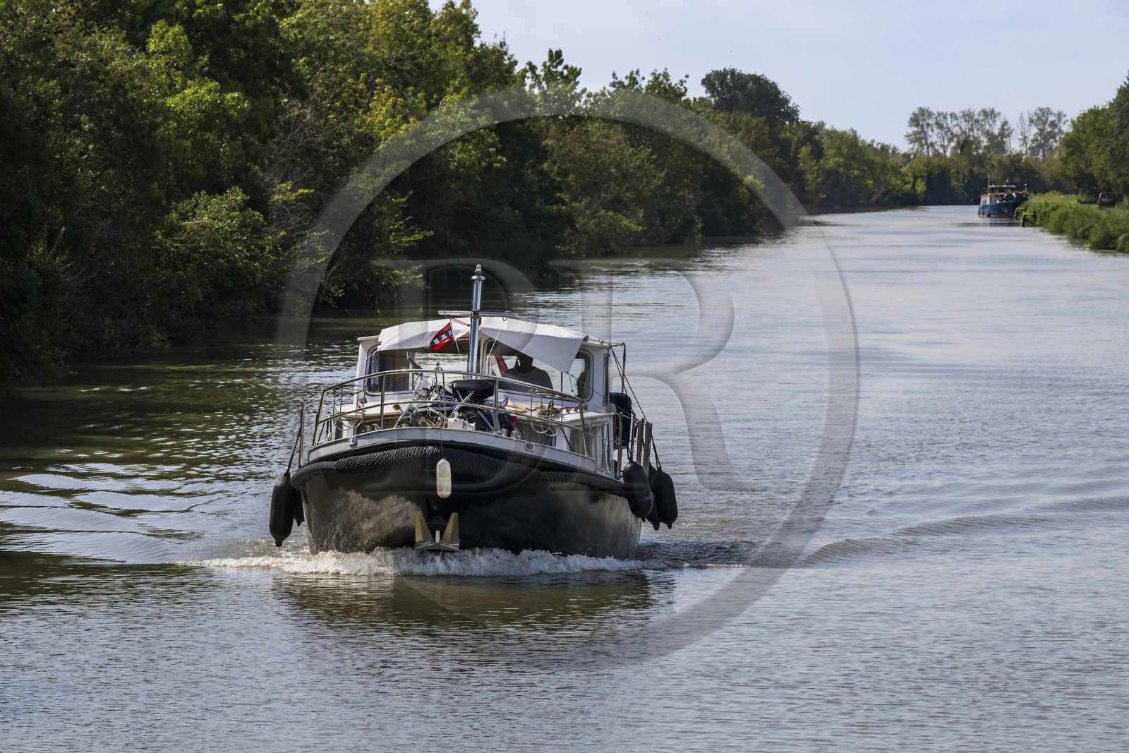 France, Gard, Saint Gilles du Gard, Camargue, navigation on the Rhone to Sète Canal