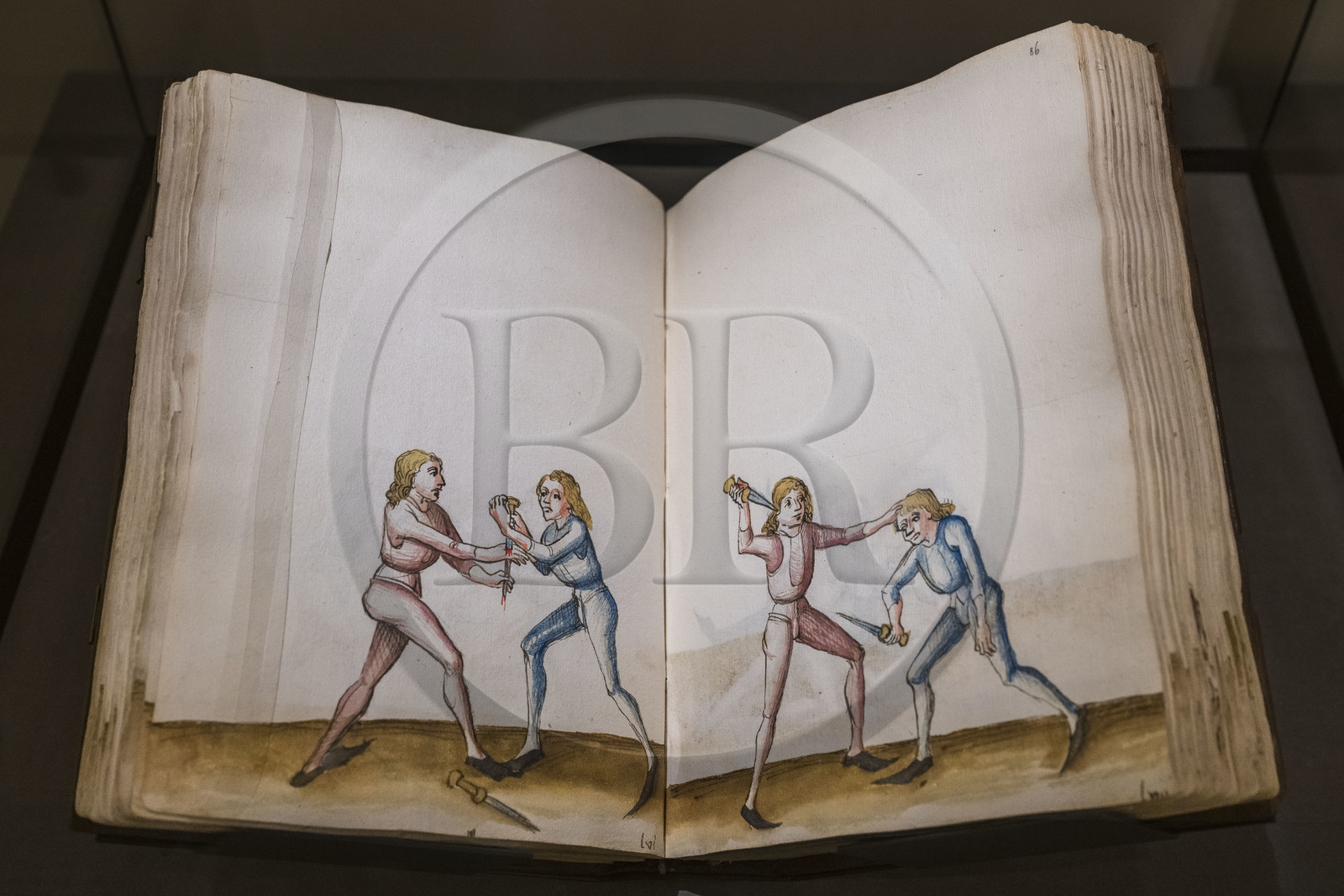 France, Paris (75), Musée de Cluny - Musée national du Moyen-Age, traité de combat de 1490-1500, le texte qui devait y figurer n'a jamais été écrit