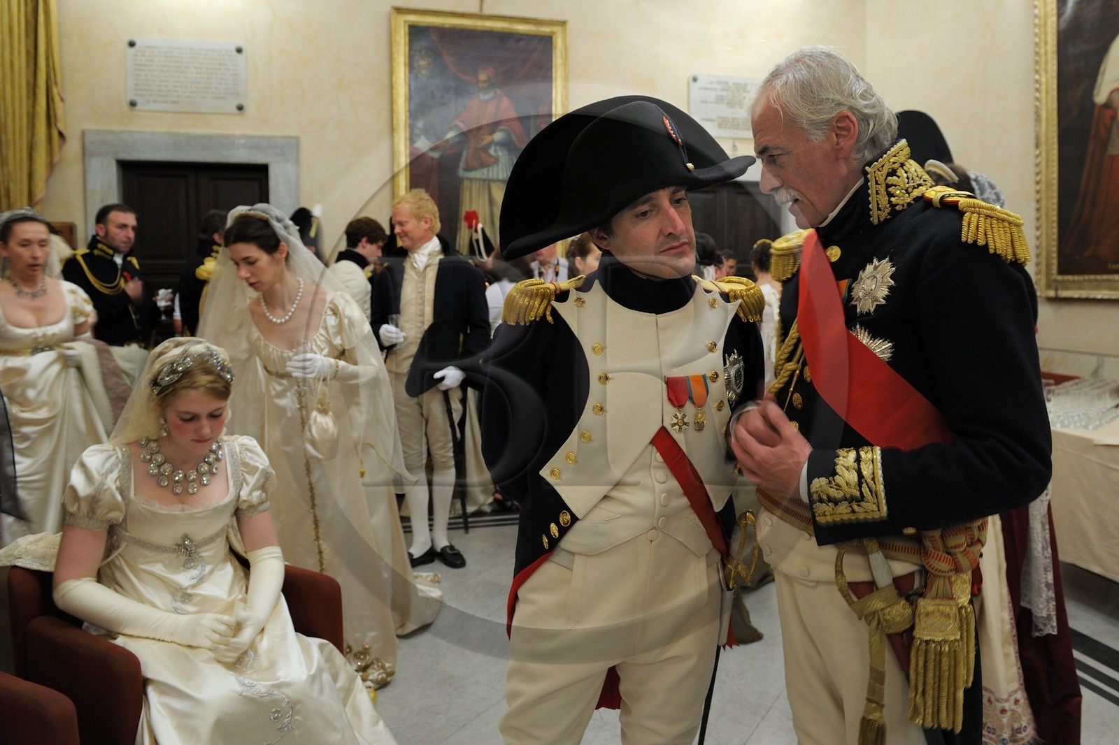 Italy, Liguria, Sarzana, Napoleon Festival, official reception of Napoleon Bonaparte and his suite at the City Hall