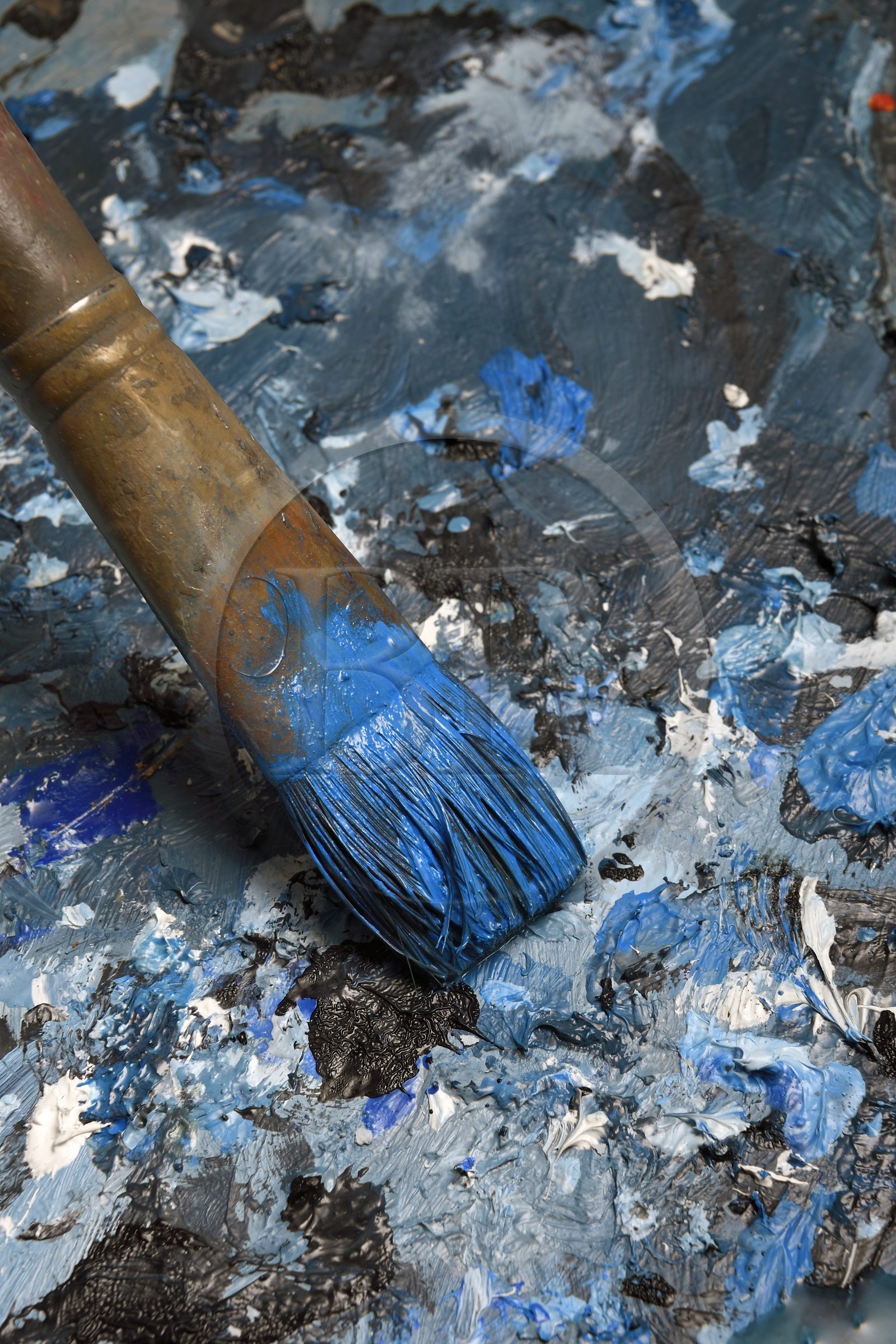 France, Val-de-Marne (94), Yvry-sur-Seine, Atelier de Fred Kleinberg, travail pour l'exposition Odyssée