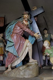 Brésil, Etat du Minas Gerais, ville de Congonhas do Campo, église Santuario Bom Jesus de Matosinhos, scènes de la Passion par le sculpteur Aleijadinho (Route de l'or, Estrada Real)