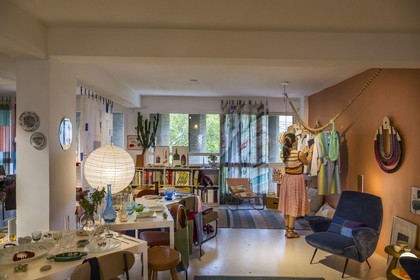 France, Bouches du Rhone, Marseille, architectural work of Le Corbusier, listed as World heritage by UNESCO, the Cité Radieuse by the architect Le Corbusier, Maison Mirbel art design interior shop