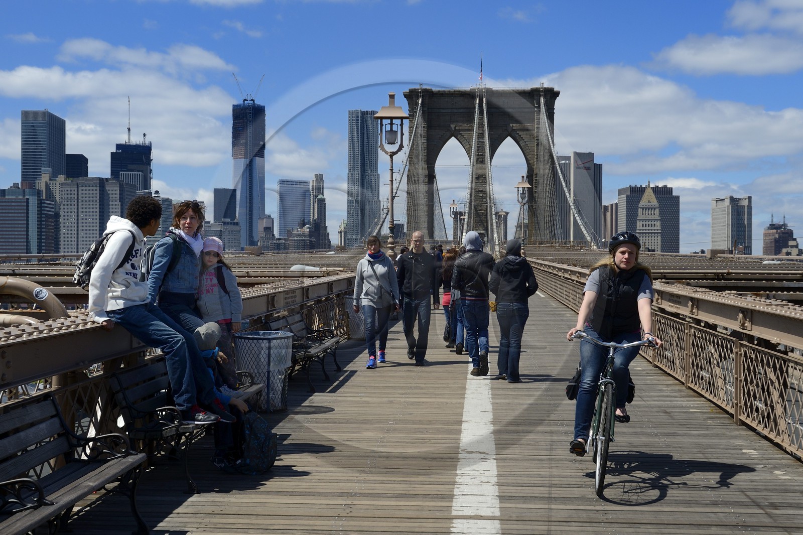 Etats-Unis, New York, Manhattan, le pont de Brooklyn