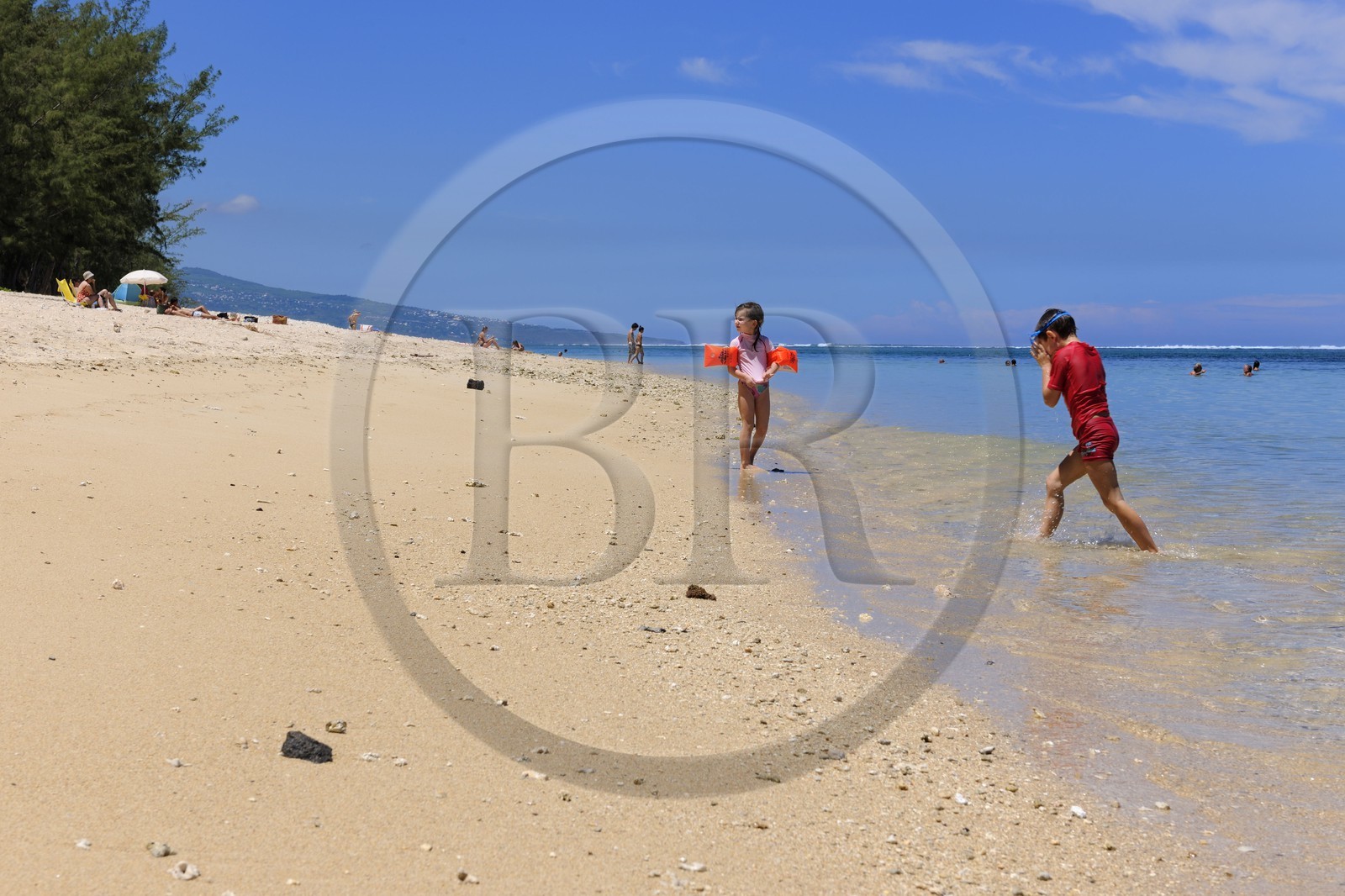 France, île de la Réunion, Saint-Paul, la plage du lagon de la Saline-les-Bains