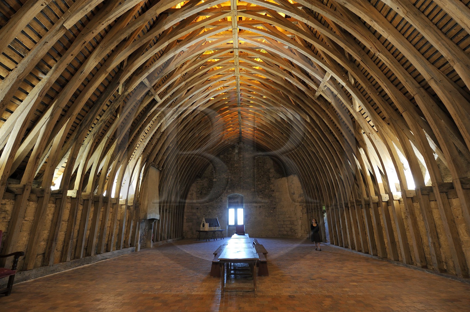 France, Loiret (45), Vallée de la Loire classée Patrimoine Mondial de l' UNESCO, Sully-sur-Loire, charpente, mention obligatoire : Châteaux de Sully-sur-Loire, propriété du département du Loiret