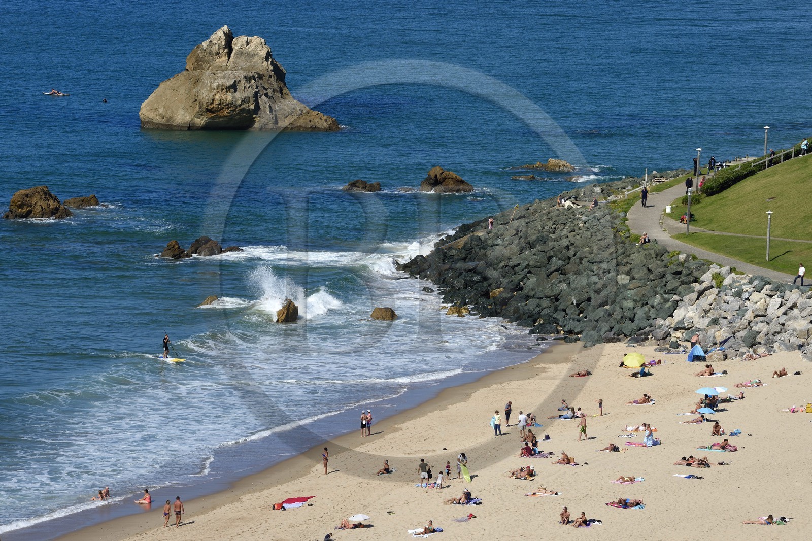 France, Pyrénées-Atlantiques (64), Pays-Basque, Biarritz, la plage d'Ilbarritz,