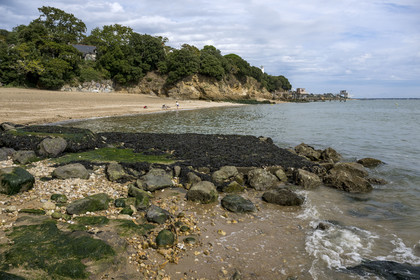 France, Loire-Atlantique (44), Estuaire de la Loire, Saint-Nazaire, plage de Porcé sur le chemin de Grande Randonnée GR 34