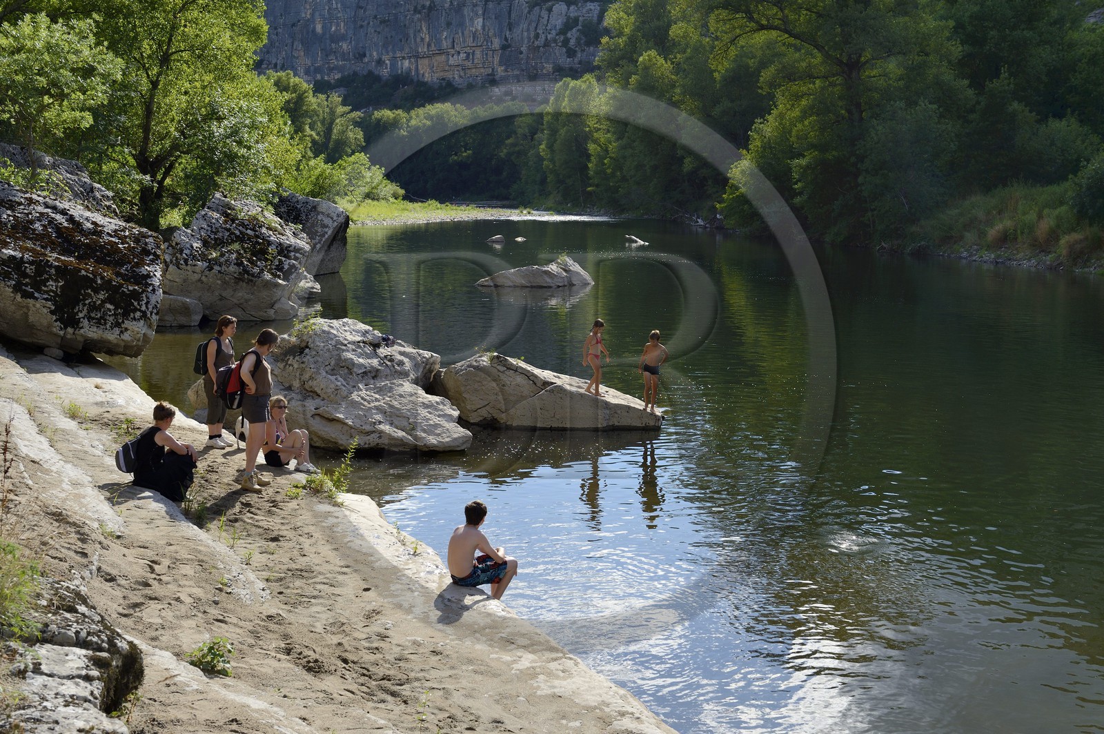 France, Ardeche, Ruoms, the Ardeche River in the Ruoms to Pradons Narrow Pass