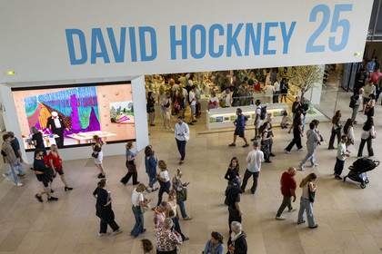 France, Paris, Bois de Boulogne, the Louis Vuitton Foundation by architect Frank Gehry, David Hockney exhibition 25