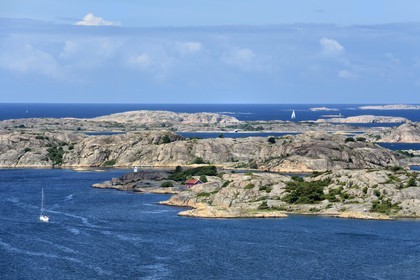 Suède, Västra Götaland, Fjällbacka, panorama depuis le sommet du rocher de Vetterberget