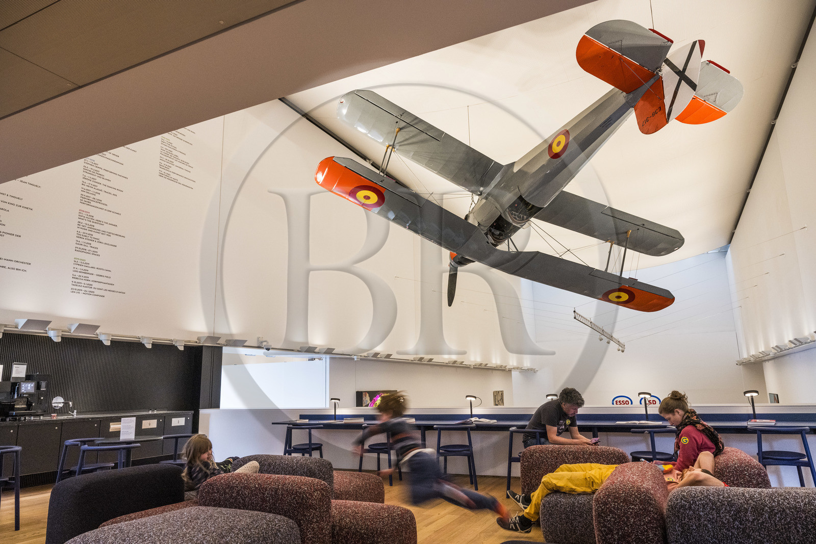 Switzerland, Basel, Tinguely Museum, the Spanish Plane (type Bucker-Jungmann 1.131) of 1953 Donation Niki de Saint Phalle