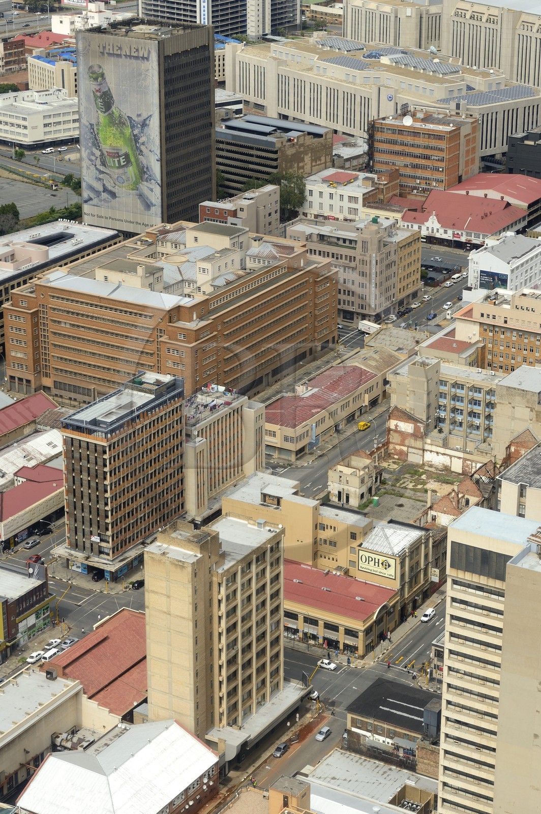 South Africa, Gauteng Province, Johannesburg, CBD (Central Business District), downtown view from the Carlton Center tower