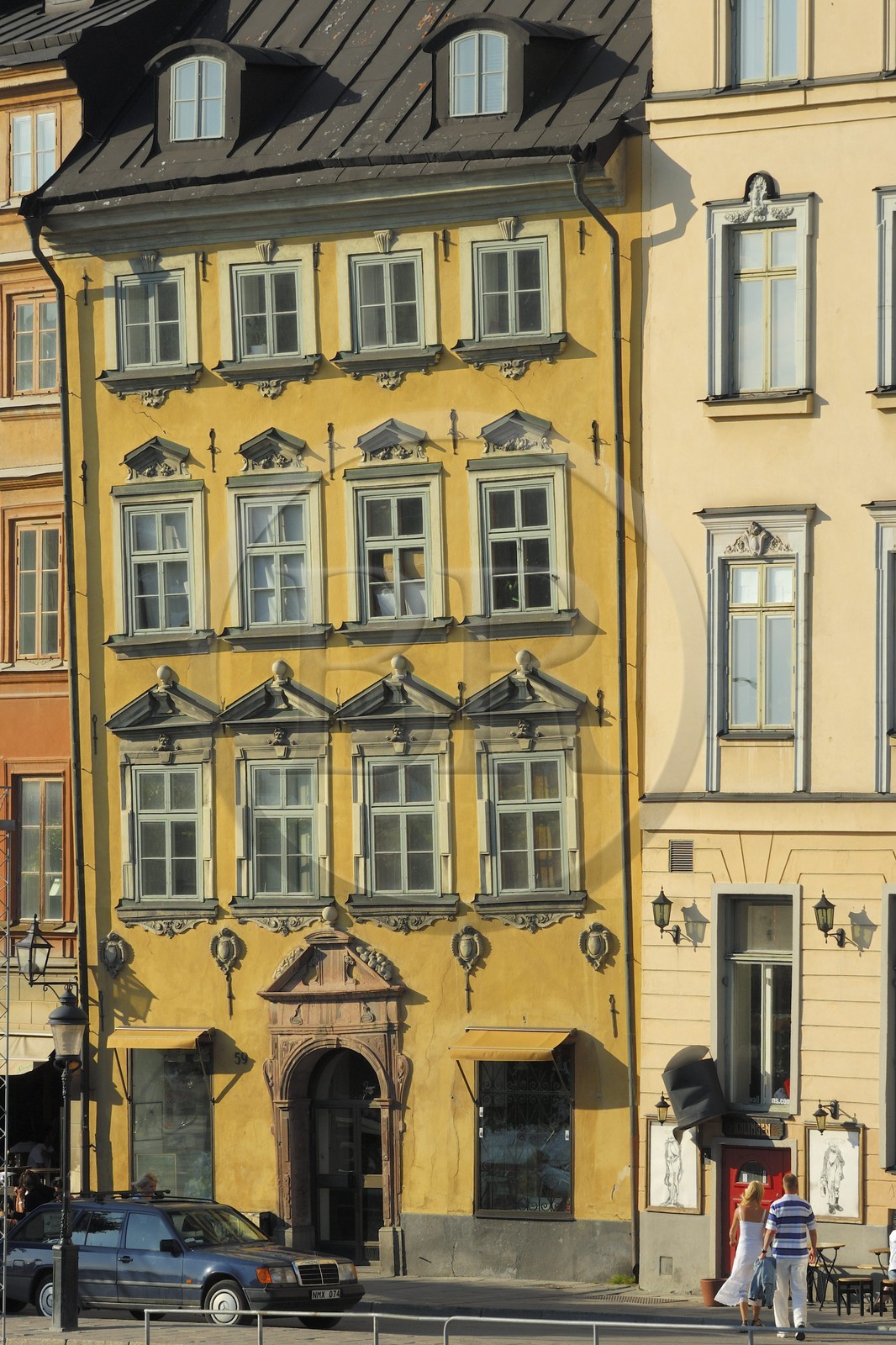 Suède, Stockholm, île de Gamla Stan (vieille ville), vieille maison sur Kornhamnstorg