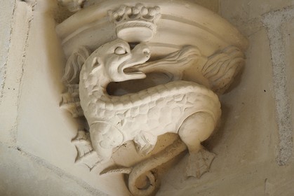 France, Indre-et-Loire (37), Vallée de la Loire classée Patrimoine Mondial de l' UNESCO, château d' Azay-le-Rideau, détail de la voûte du passage
